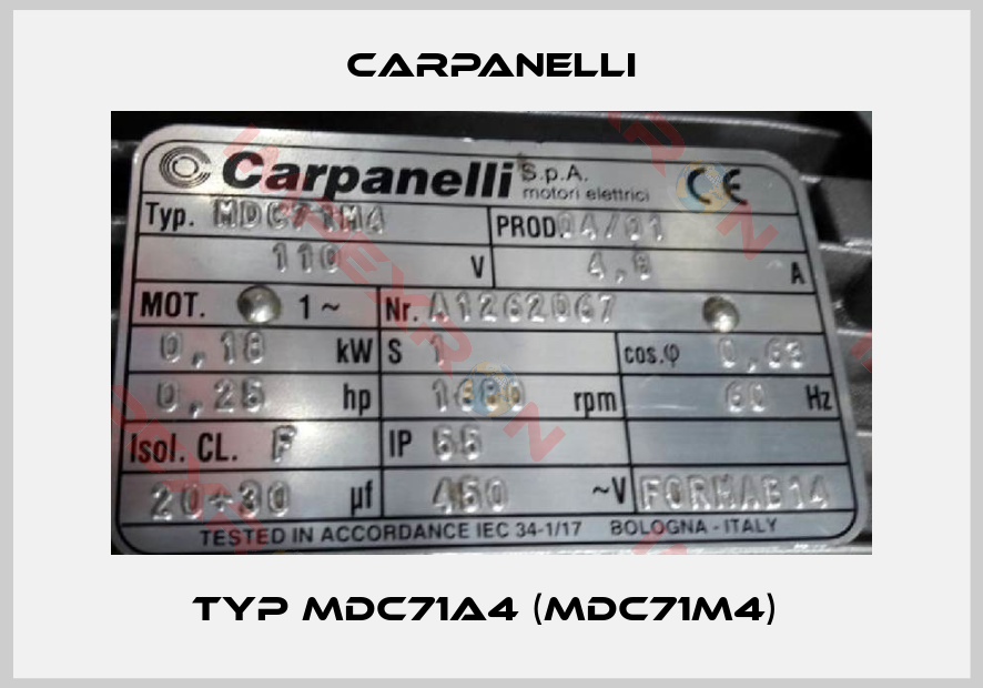 Carpanelli-Typ MDC71a4 (MDC71M4) 