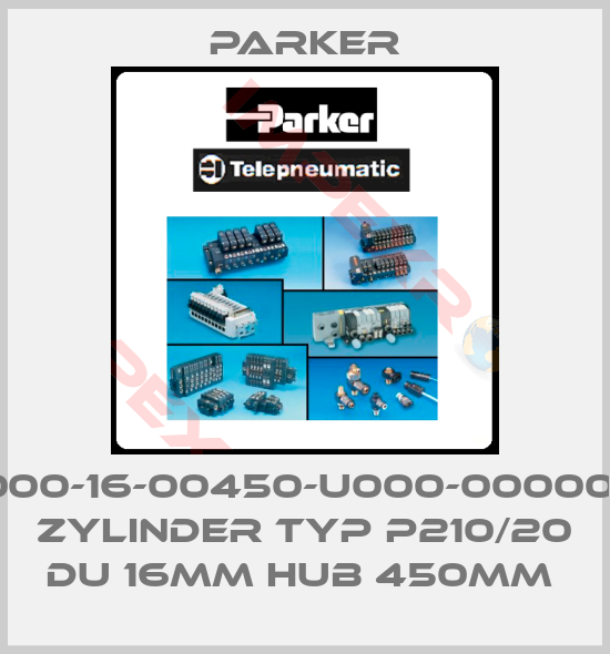 Parker-1000-16-00450-U000-000000 ZYLINDER TYP P210/20 DU 16MM HUB 450MM 