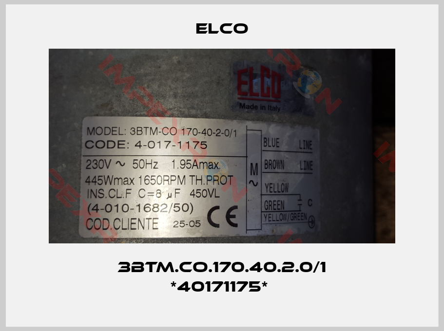 Elco-3BTM.CO.170.40.2.0/1 *40171175* 
