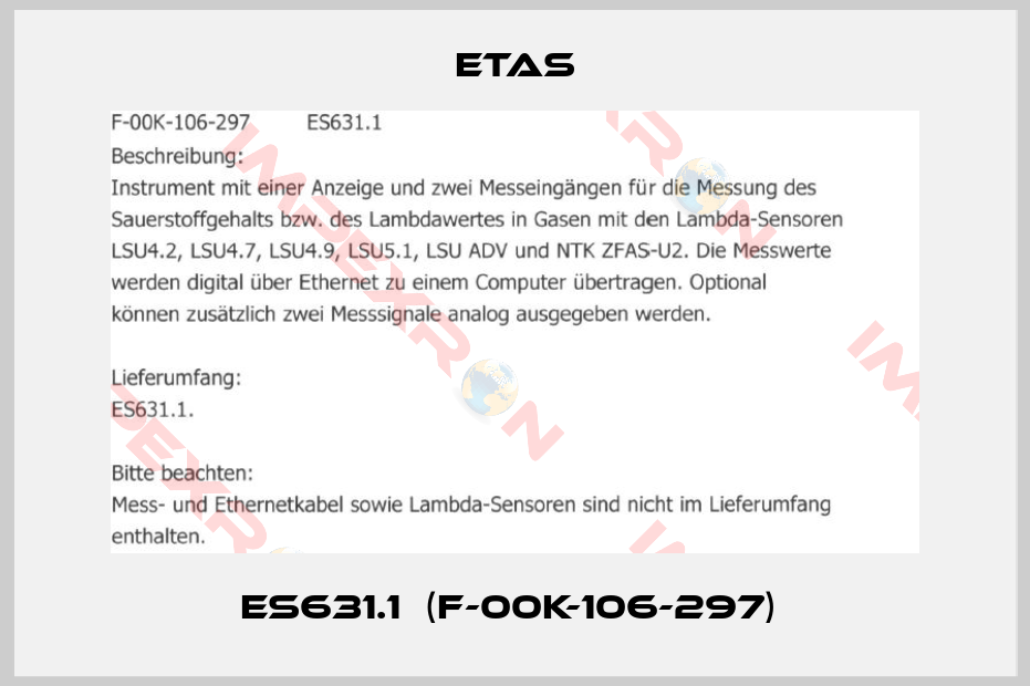 Etas-ES631.1  (F-00K-106-297) 