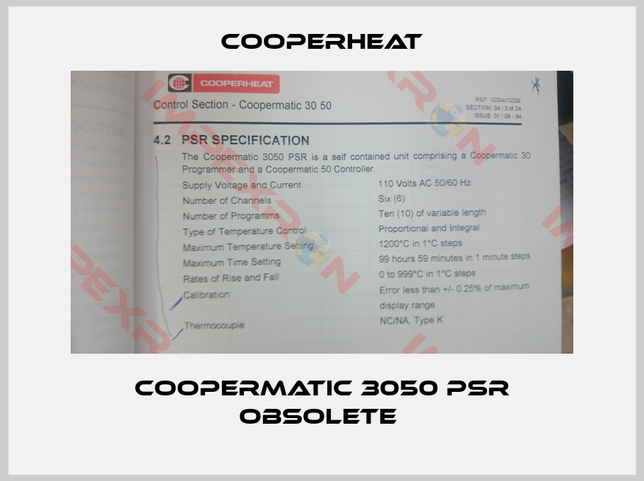 Cooperheat-Coopermatic 3050 PSR obsolete 