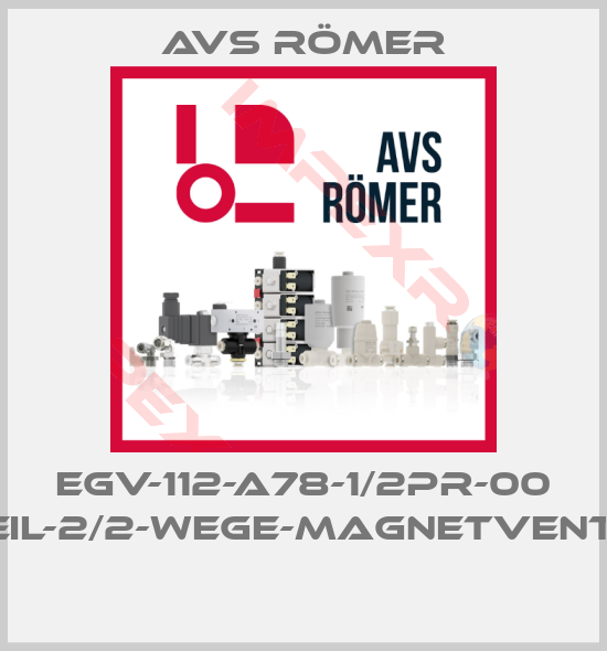 Avs Römer-EGV-112-A78-1/2PR-00 Teil-2/2-Wege-Magnetventil 