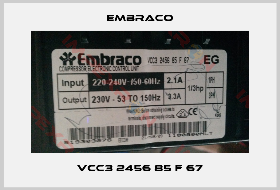 Embraco-VCC3 2456 85 F 67