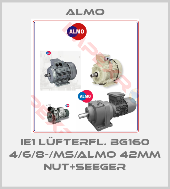 Almo-IE1 Lüfterfl. BG160 4/6/8-/MS/ALMO 42mm Nut+Seeger