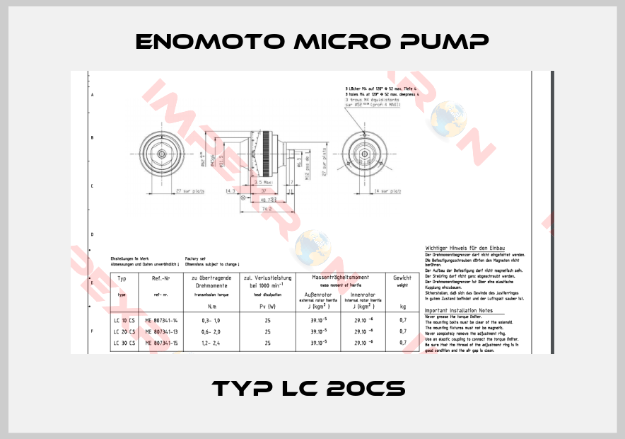 Enomoto Micro Pump-Typ LC 20CS 