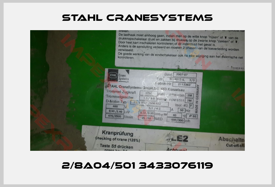 Stahl CraneSystems-2/8A04/501 3433076119