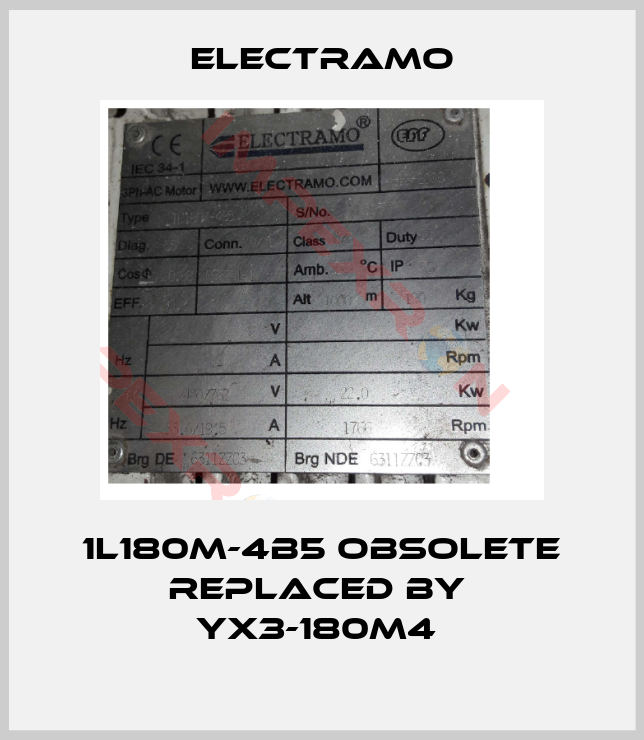 Electramo-1L180M-4B5 obsolete replaced by  YX3-180M4 