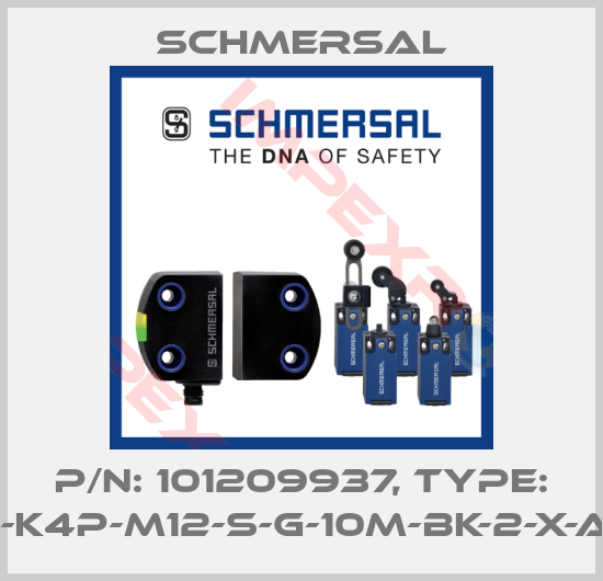 Schmersal-P/N: 101209937, Type: A-K4P-M12-S-G-10M-BK-2-X-A-1