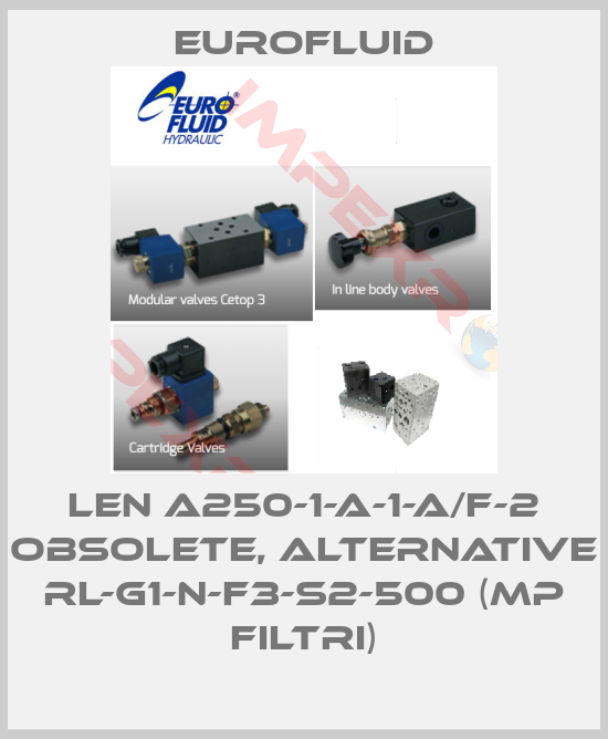 Eurofluid-LEN A250-1-A-1-A/F-2 obsolete, alternative RL-G1-N-F3-S2-500 (Mp Filtri)