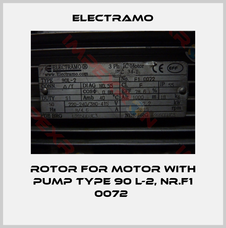 Electramo-rotor for motor with pump Type 90 L-2, Nr.F1 0072 