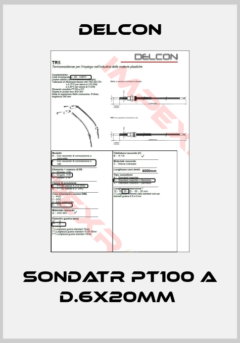Delcon-SondaTR PT100 A D.6X20mm 