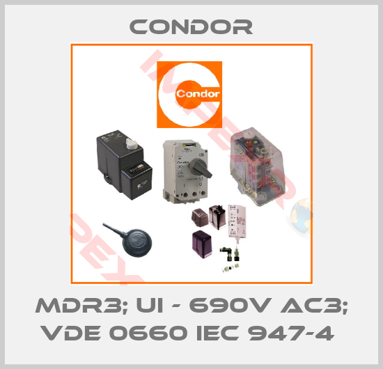 Condor-MDR3; Ui - 690V AC3; VDE 0660 IEC 947-4 