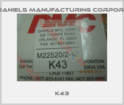 Dmc Daniels Manufacturing Corporation-K43