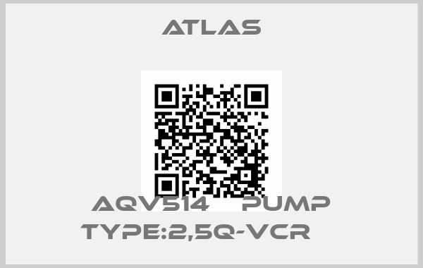 Atlas-AQV514    PUMP TYPE:2,5Q-VCR    