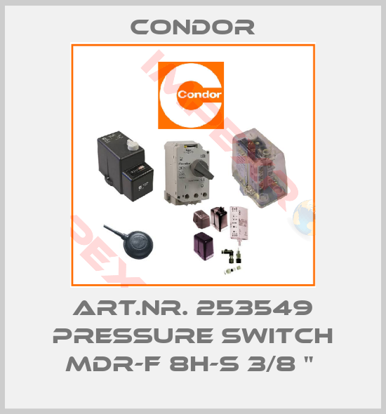 Condor-ART.NR. 253549 PRESSURE SWITCH MDR-F 8H-S 3/8 " 