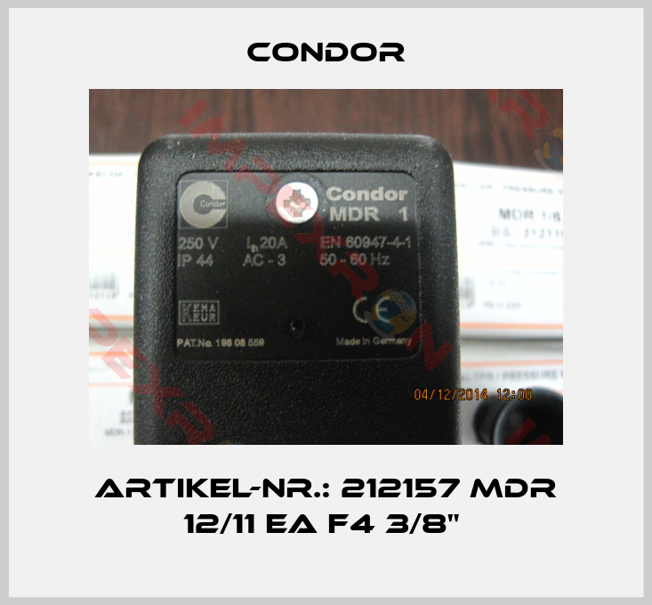 Condor-ARTIKEL-NR.: 212157 MDR 12/11 EA F4 3/8" 