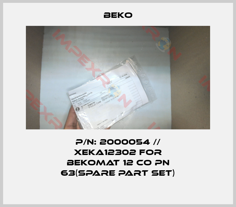 Beko-P/N: 2000054 // XEKA12302 for BEKOMAT 12 CO PN 63(spare part set)