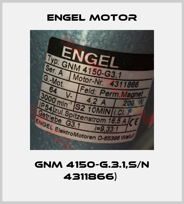 Engel Motor-GNM 4150-G.3.1,S/N 4311866) 
