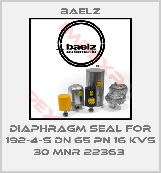 Baelz-Diaphragm seal for 192-4-S DN 65 PN 16 KVS 30 MNR 22363 