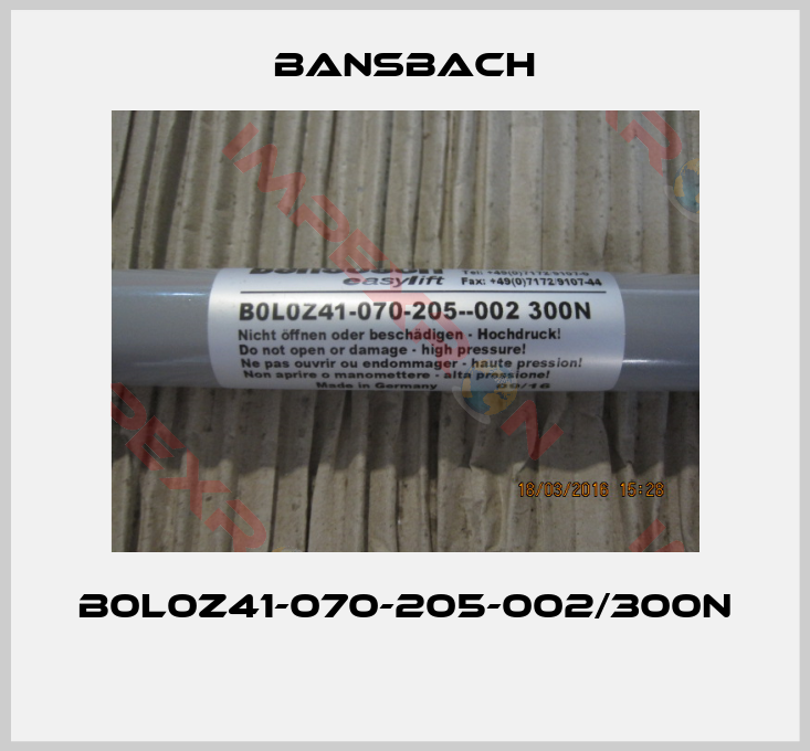 Bansbach-B0L0Z41-070-205-002/300N 