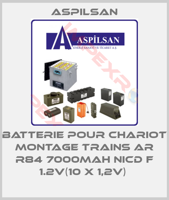 Aspilsan-BATTERIE POUR CHARIOT MONTAGE TRAINS AR R84 7000MAH NICD F 1.2V(10 X 1,2V) 