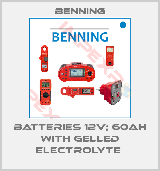 Benning-BATTERIES 12V; 60AH WITH GELLED ELECTROLYTE 