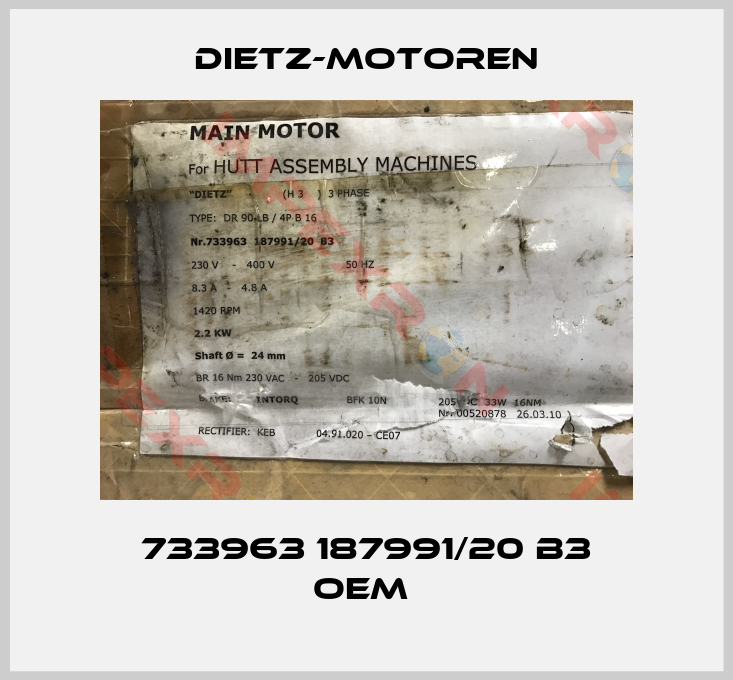 Dietz-Motoren-733963 187991/20 B3 oem 