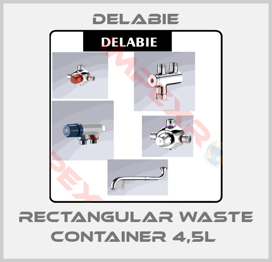 Delabie-Rectangular waste container 4,5L 