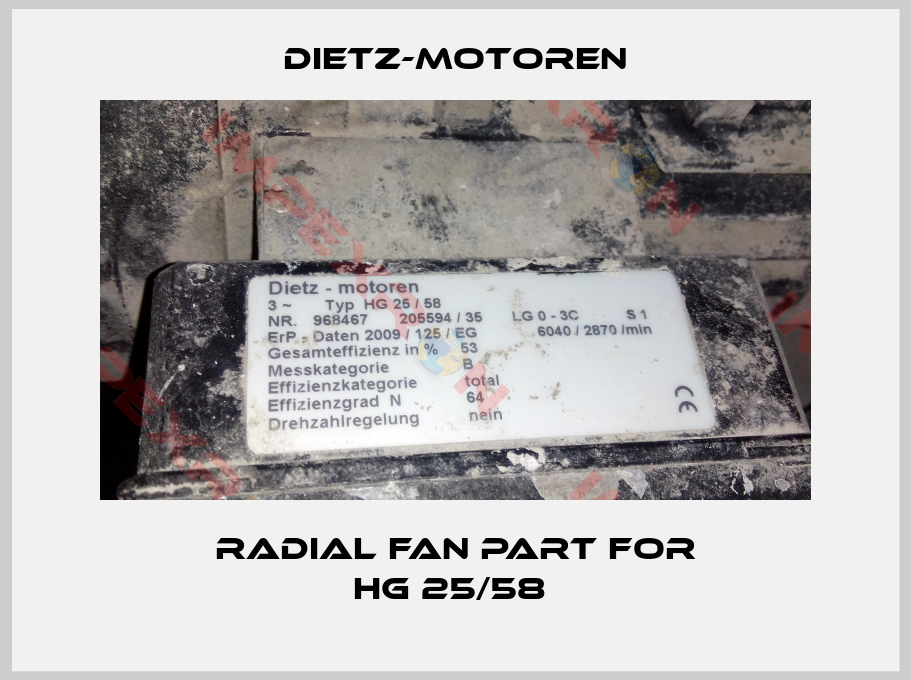 Dietz-Motoren-Radial Fan Part For HG 25/58 