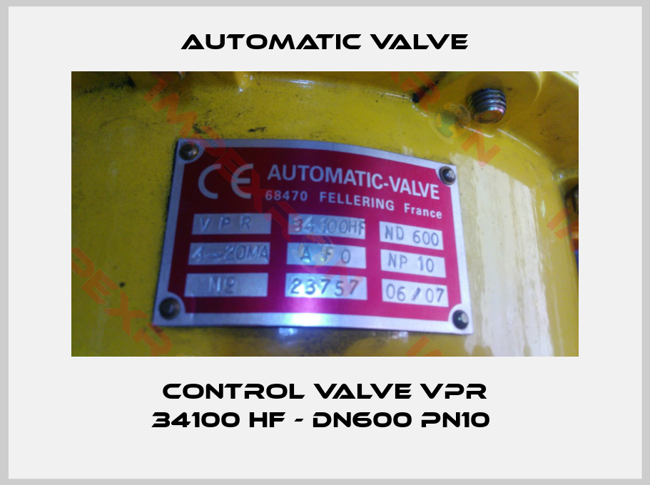 Automatic Valve-Control valve VPR 34100 HF - DN600 PN10 