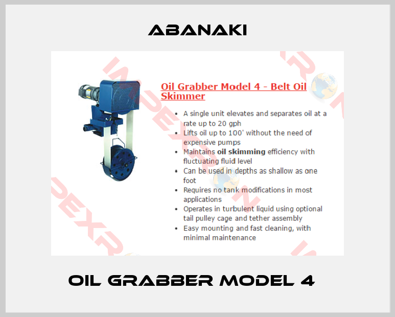 Abanaki-Oil Grabber Model 4  