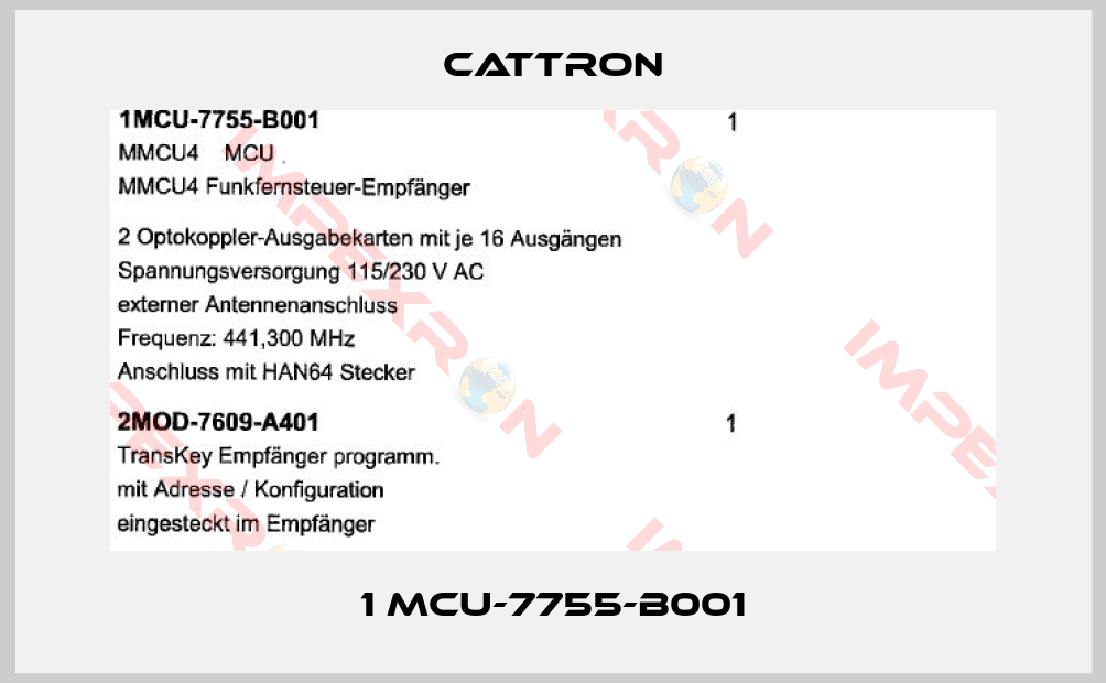 Cattron-1 MCU-7755-B001