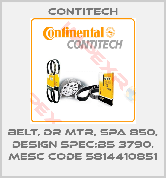 Contitech-BELT, DR MTR, SPA 850, DESIGN SPEC:BS 3790, MESC CODE 5814410851