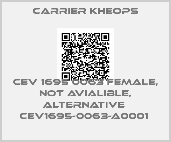 Carrier Kheops-CEV 1695 0063 female, not avialible, alternative  CEV1695-0063-A0001 