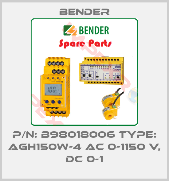 Bender-P/N: B98018006 Type: AGH150W-4 AC 0-1150 V, DC 0-1