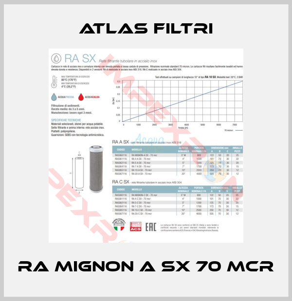 Atlas Filtri-RA Mignon A SX 70 mcr