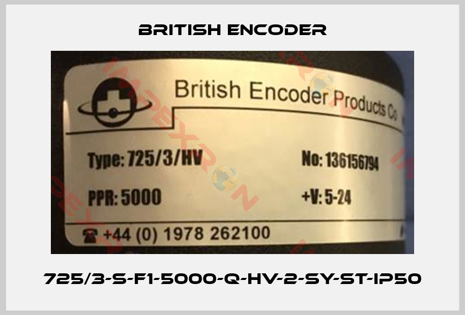 British Encoder-725/3-S-F1-5000-Q-HV-2-SY-ST-IP50