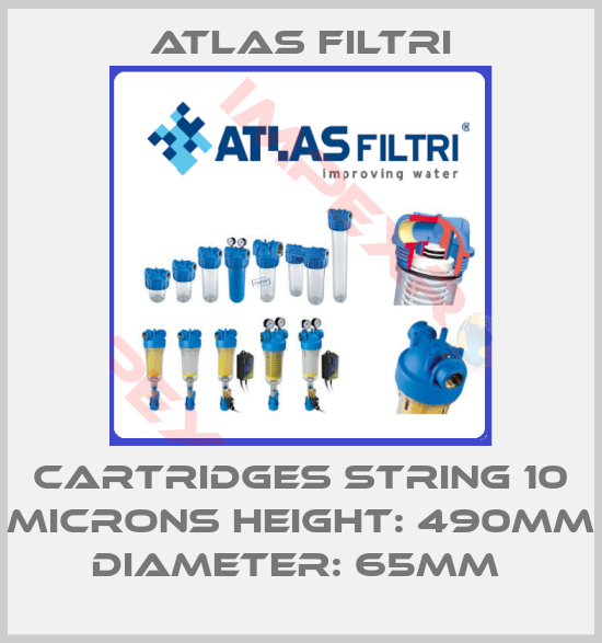 Atlas Filtri-CARTRIDGES STRING 10 MICRONS HEIGHT: 490MM DIAMETER: 65MM 