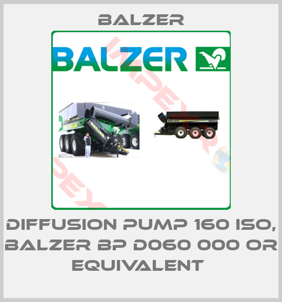 Balzer-DIFFUSION PUMP 160 ISO, BALZER BP D060 000 OR EQUIVALENT 