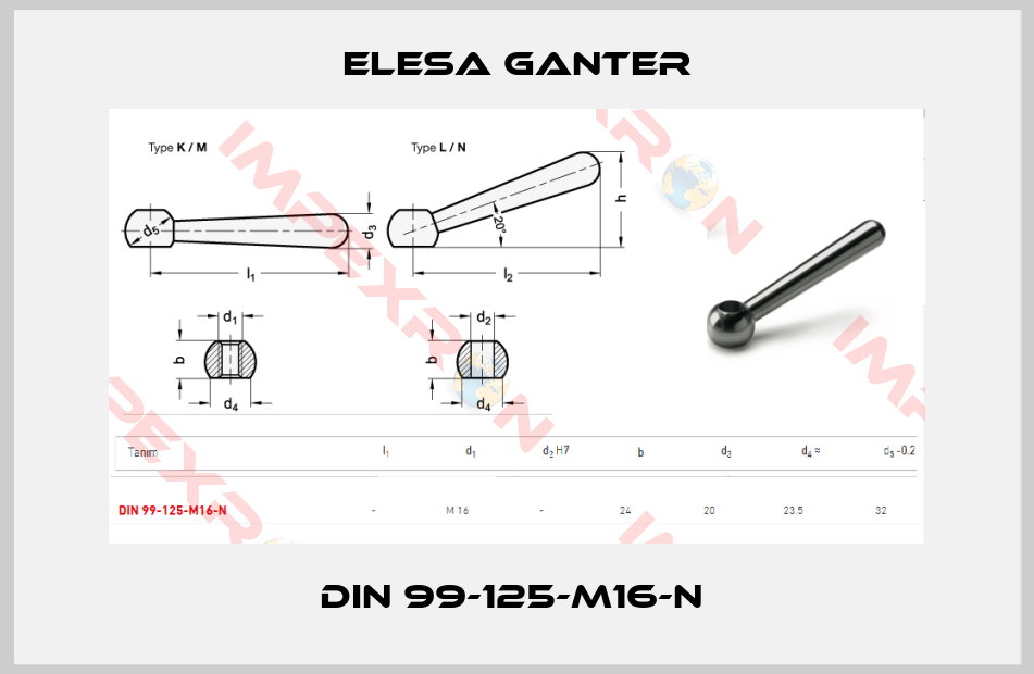 Elesa Ganter-DIN 99-125-M16-N 