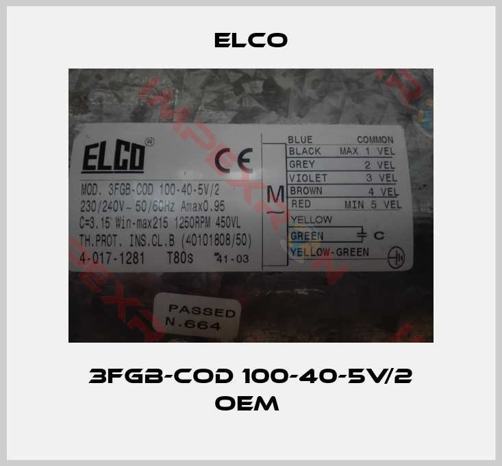 Elco-3FGB-COD 100-40-5V/2 OEM 