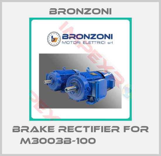 Bronzoni-Brake rectifier for M3003B-100              