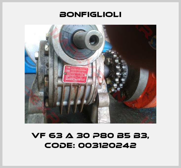 Bonfiglioli-VF 63 A 30 P80 B5 B3, code: 003120242