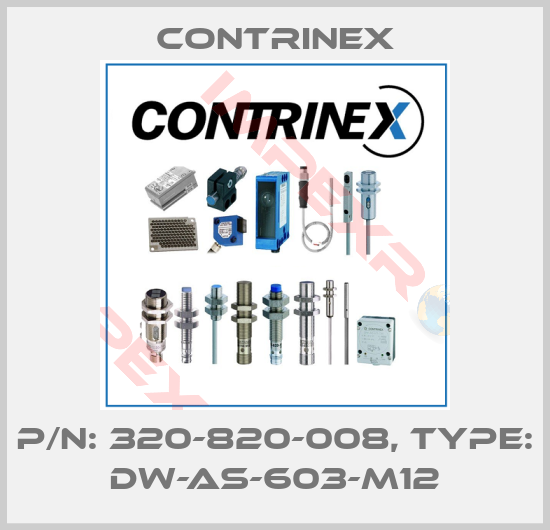 Contrinex-p/n: 320-820-008, Type: DW-AS-603-M12