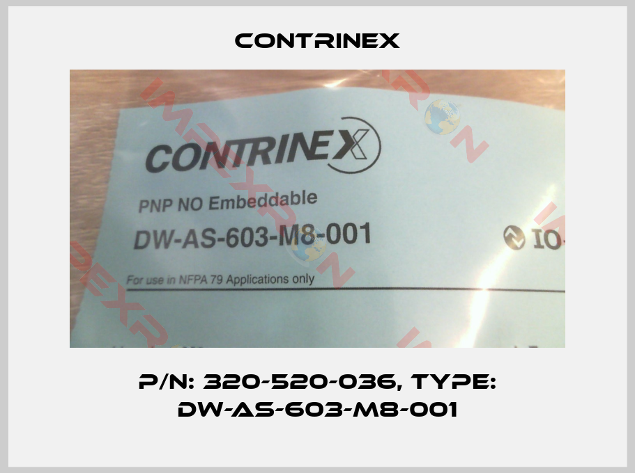 Contrinex-p/n: 320-520-036, Type: DW-AS-603-M8-001