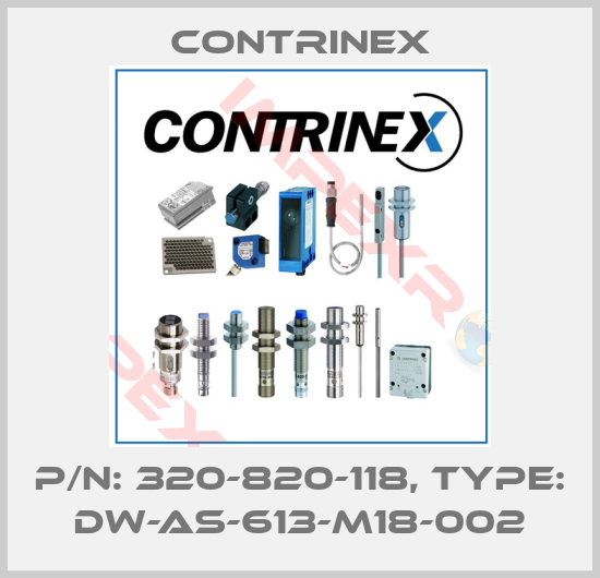 Contrinex-P/N: 320-820-118, Type: DW-AS-613-M18-002