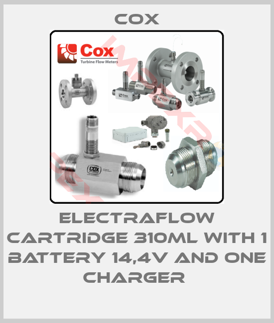 Cox-ELECTRAFLOW CARTRIDGE 310ML WITH 1 BATTERY 14,4V AND ONE CHARGER 