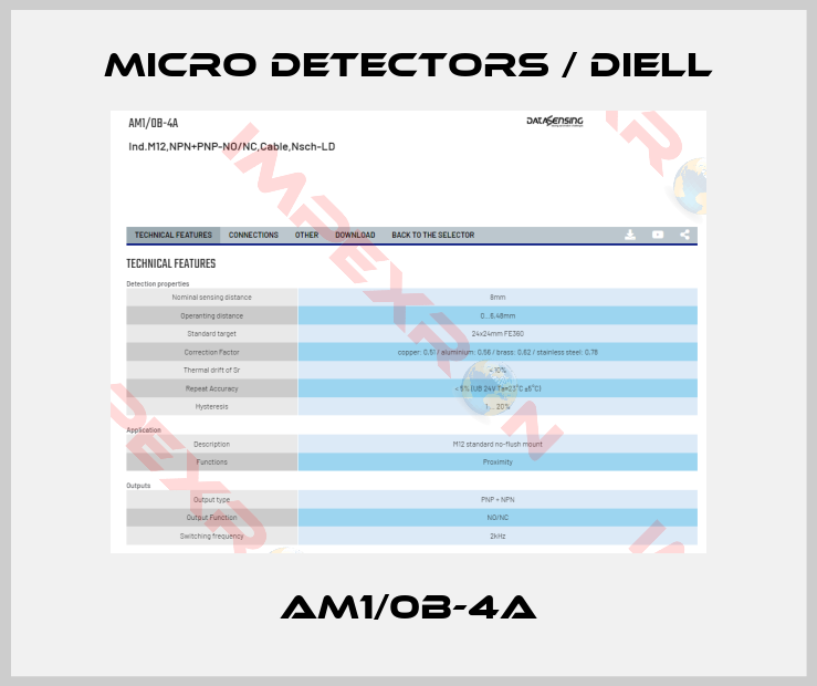 Micro Detectors / Diell-AM1/0B-4A