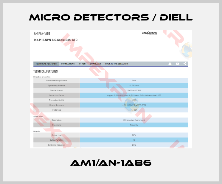 Micro Detectors / Diell-AM1/AN-1A86