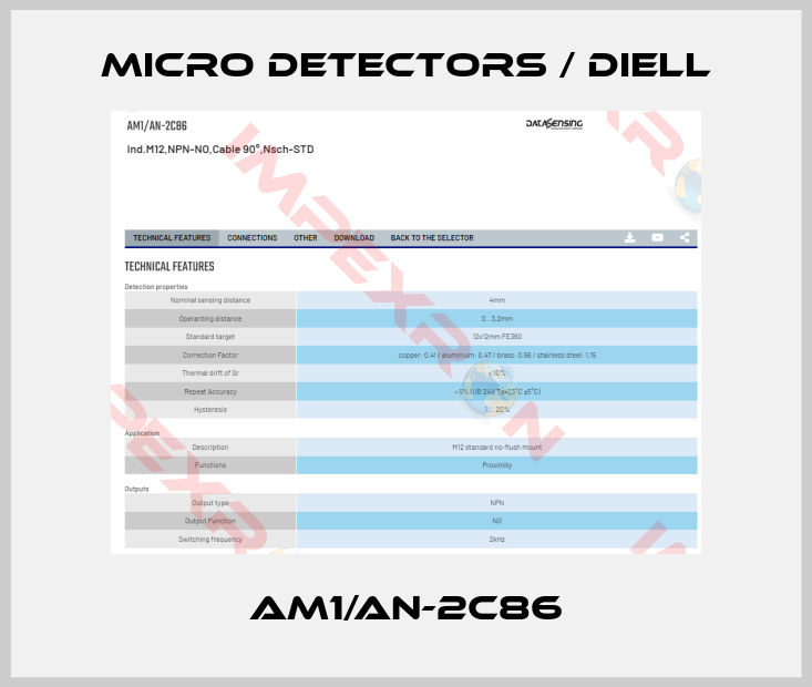 Micro Detectors / Diell-AM1/AN-2C86